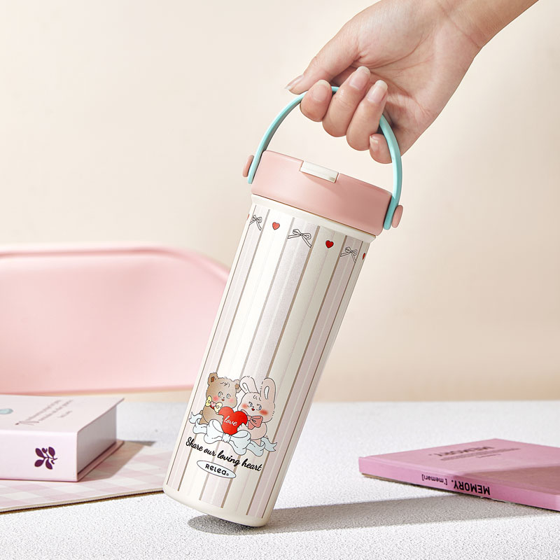 relea茶水分离保温杯带提手随行