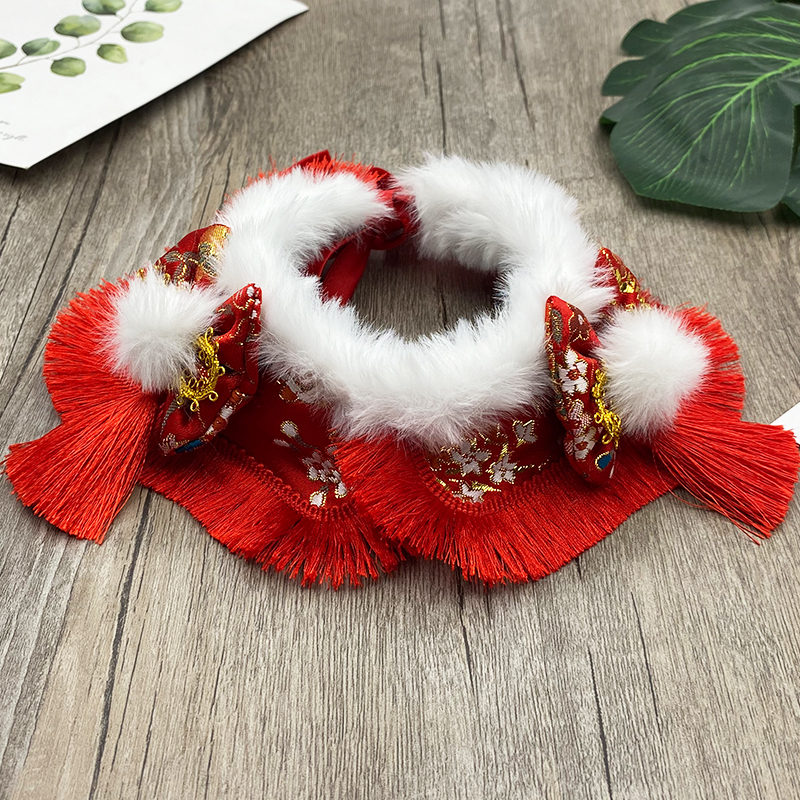 宠物新年围脖狗狗猫咪装饰红色