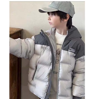 男童加厚羽绒服儿童短款白鸭绒