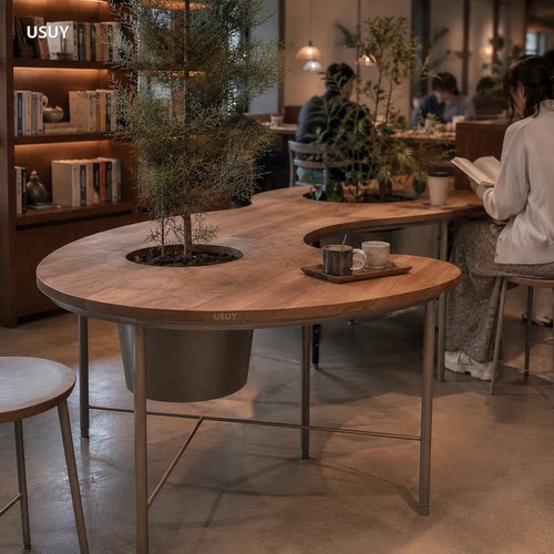 USUY商用咖啡奶茶店卡座桌椅