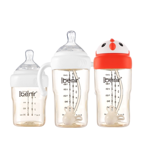 benir清素奶瓶新生婴儿方形PPSU吸管耐摔防胀气1岁2岁3岁以上宝宝
