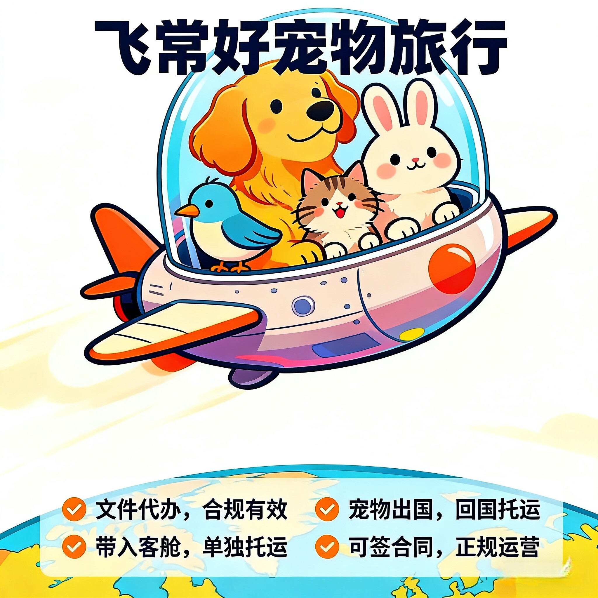 宠物托运空运猫咪狗狗移民运输入境清关服务代办血清检测服务犬证