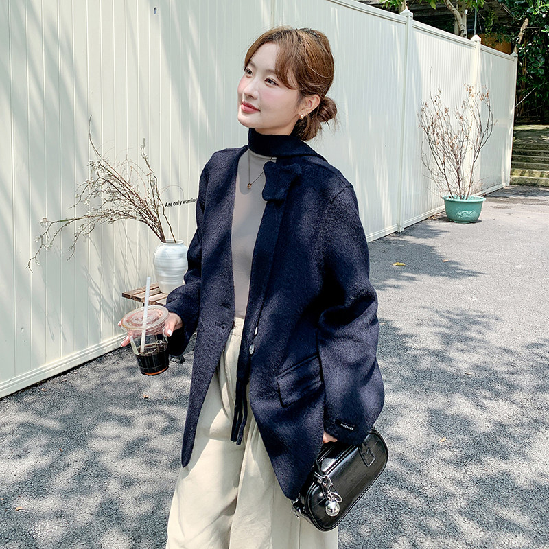 新款，双面羊绒西装外套：2D120-M1211-P265-K398，女装毛呢外套，2D120