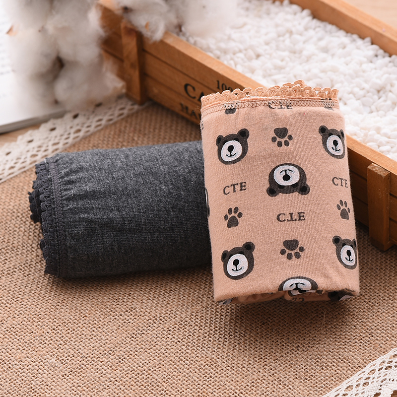 棉元素中低腰卡通三角裤