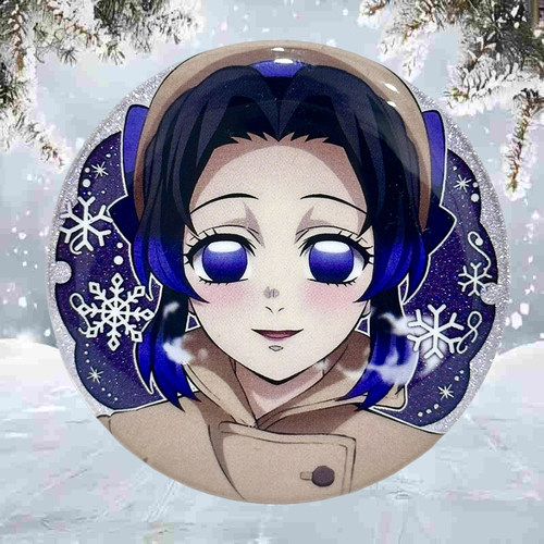 圣诞鬼灭之刃动漫周边蝴蝶忍富冈义勇高颜值吧唧胸针徽章挂件礼物