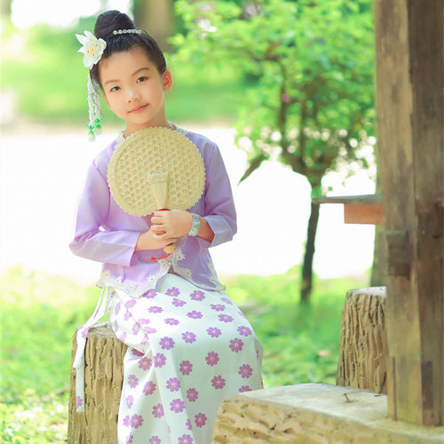 娘惹款西双版纳傣族服饰儿童傣装