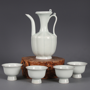 宋代影青釉执壶全手工仿古瓷器点茶汤瓶带盖酒壶教学比赛茶壶批发