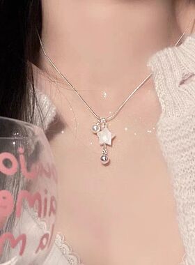 黎洛 s925纯银珍珠项链配饰女不掉色感百搭秋冬锁骨链毛衣链
