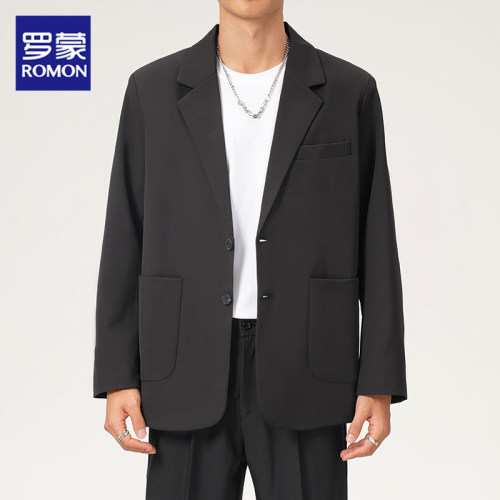 罗蒙商务休闲垂感宽松高级感西服