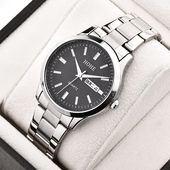 HOHE鸿鹤手表 男士 双历夜光防水时尚 正品 复古石英表 商务休闲男表