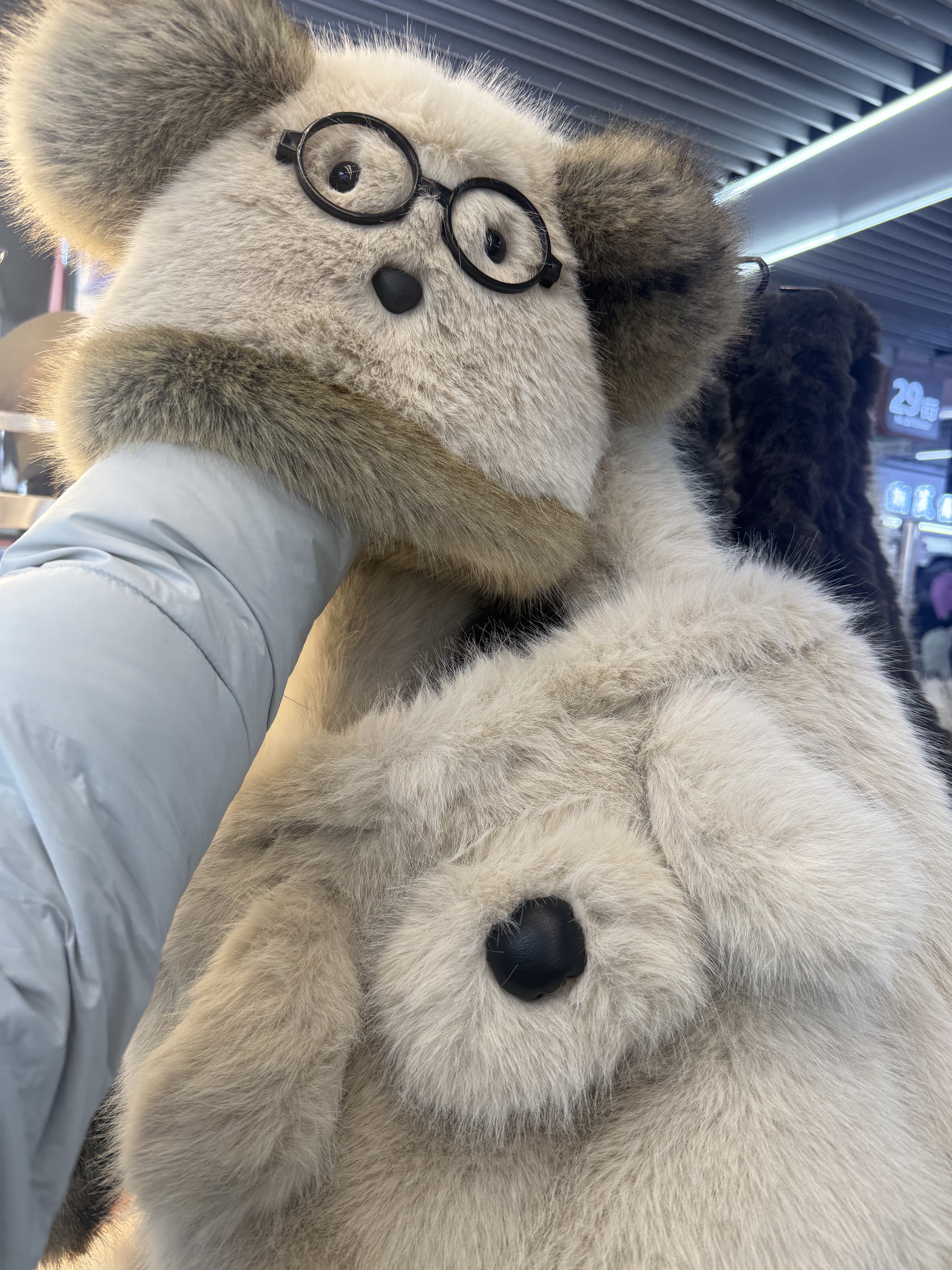 emo可爱毛绒玩具线条眼镜小狗钥匙扣情侣挂件礼物包包配饰百搭包