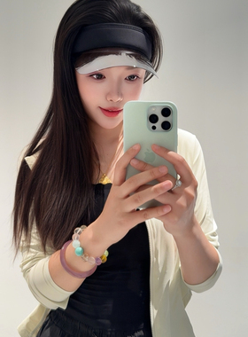 2026新款字母运动空顶防晒帽女夏季防紫外线遮阳凉帽网球跑步