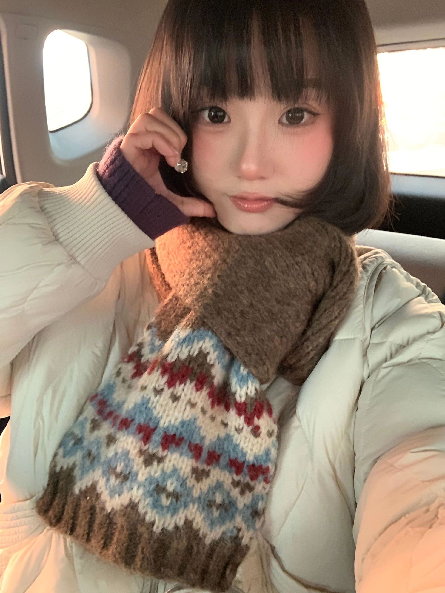 -3 POINT%--3 POINT%-3 POINT%-3 POINT%-费尔岛风毛线圣诞围巾