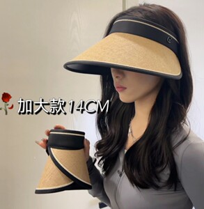 3.0加大款帽子女空顶遮阳帽防晒新款遮脸夏天草编太阳帽防紫外线