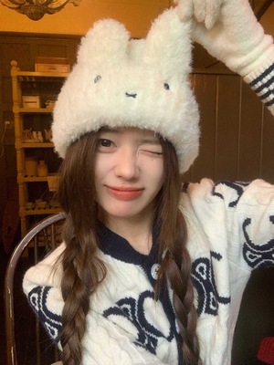 -3 POINT%--3 POINT%-3 POINT%-可爱小熊耳朵毛绒帽子女雷锋帽