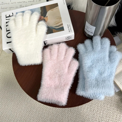 直播下单福利毛绒手套颜色随机送