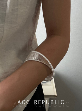 ACC REPUBLIC 原创开口链条手镯轻奢高级感手工弧形金属圆环手饰