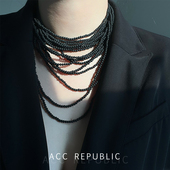 accrepublic 毛衣链 欧美小众设计感多层叠戴复古项链简约气质长款