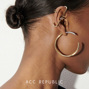 ACC 夸张大圈圈耳环百搭耳饰高级感气质c形耳环 REPUBLIC小众个性