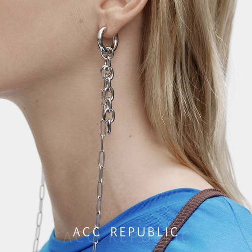 ACC REPUBLIC时尚链条流苏耳环个性高级感百搭耳饰独特设计感耳扣