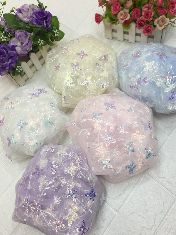 网纱珠片清新童装刺绣花边