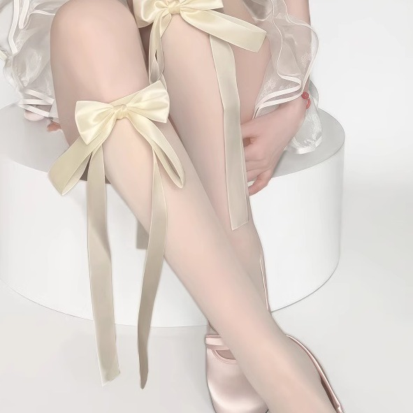 小众芭蕾风蝴蝶结袜JK洛丽塔丝袜