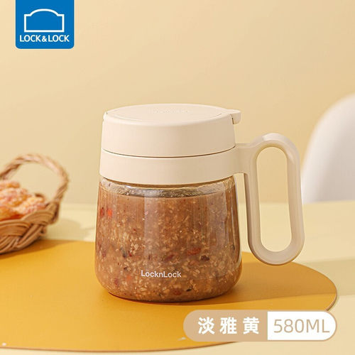 耐冷耐热带盖带勺咖啡燕麦早餐杯