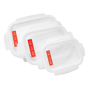 乐扣乐扣保鲜盒盖子配件玻璃饭盒盖配盖密封碗盖便当盒圆形长方形