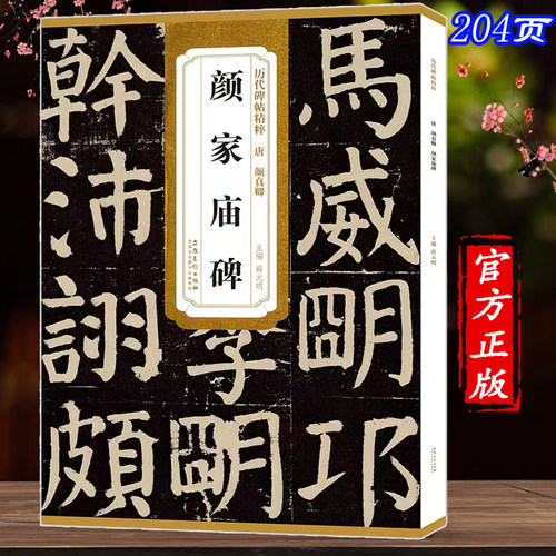 历代碑帖精粹 唐 颜真卿 颜家庙碑 颜氏家庙字帖碑帖 简体旁注 原碑原帖 楷书毛笔字帖 薛元明 软笔书法学生练字帖 安徽美术出版社