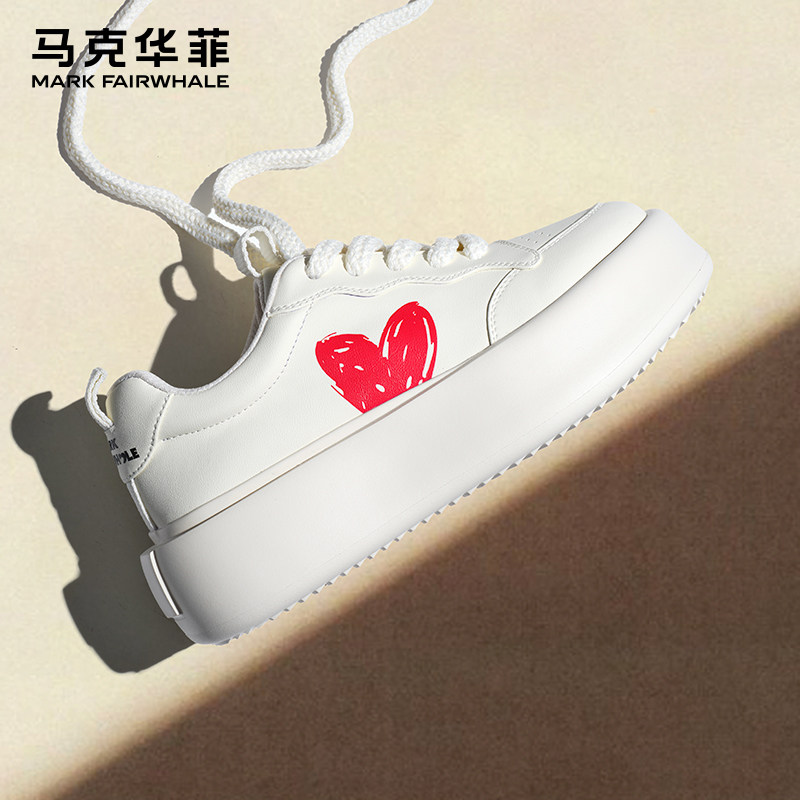 马克华菲男鞋2026春季新款厚底百搭潮鞋板鞋男女情侣鞋休闲小白鞋