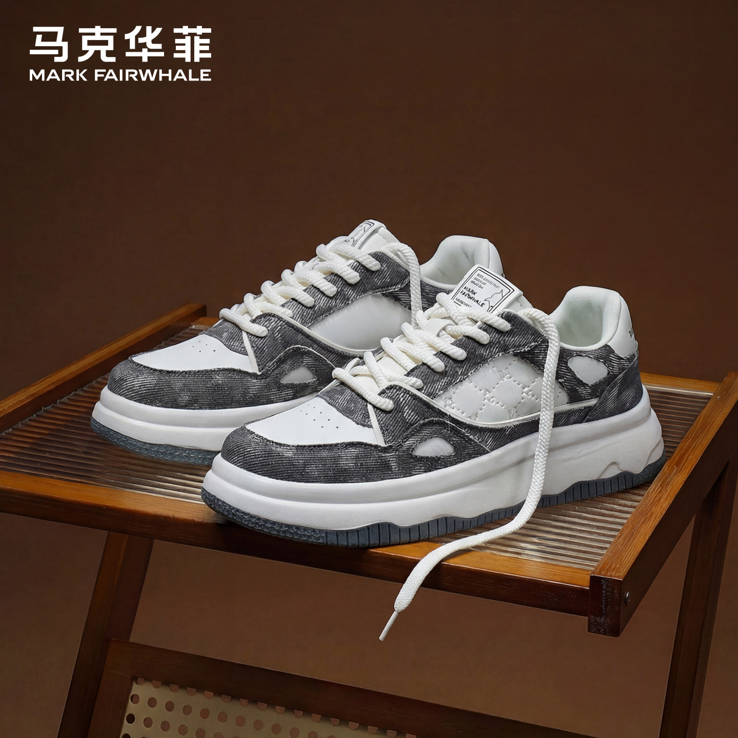 马克华菲男鞋2026新款厚底百搭运动鞋增高鞋男士运动休闲鞋板鞋男