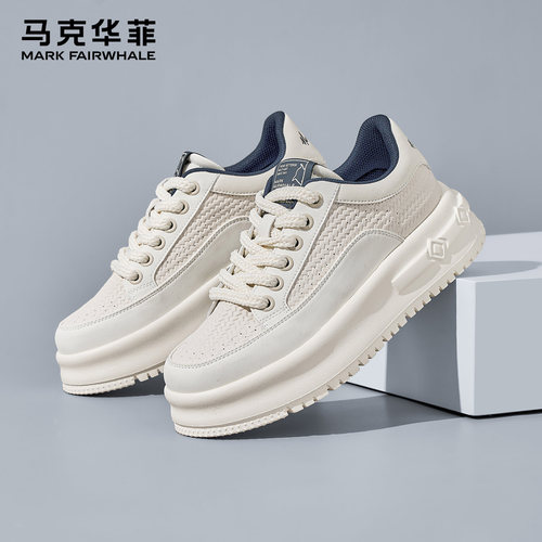 马克华菲小白鞋男款增高板鞋