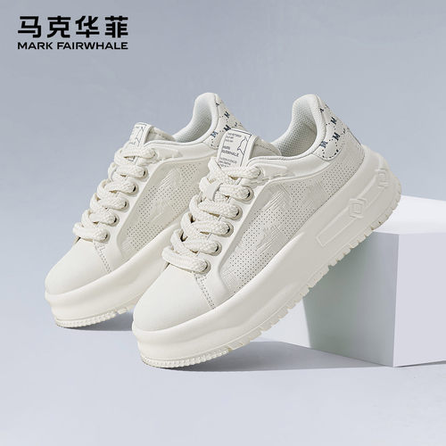 马克华菲板鞋男款增高小白鞋