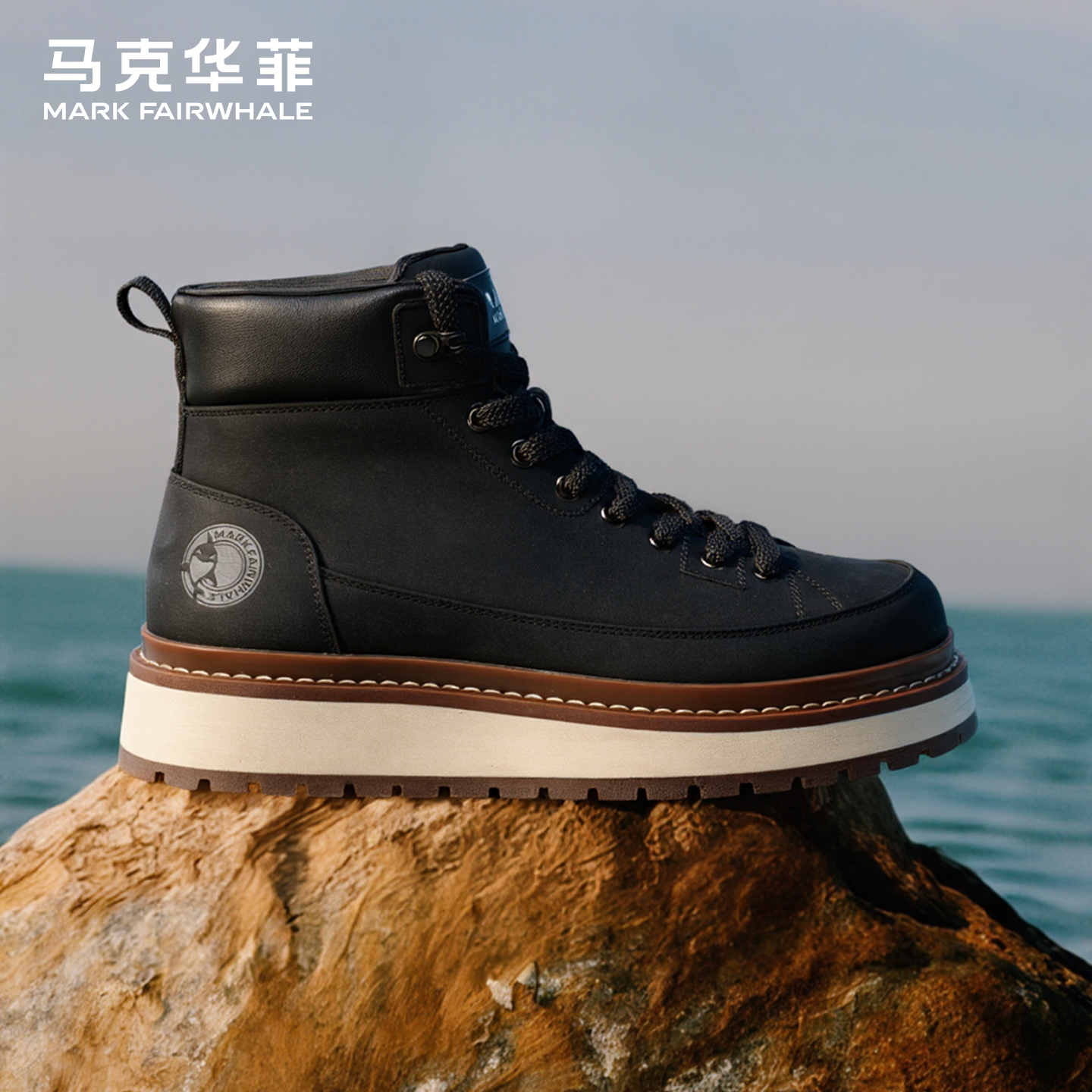 马克华菲马丁靴休闲工装靴子男鞋