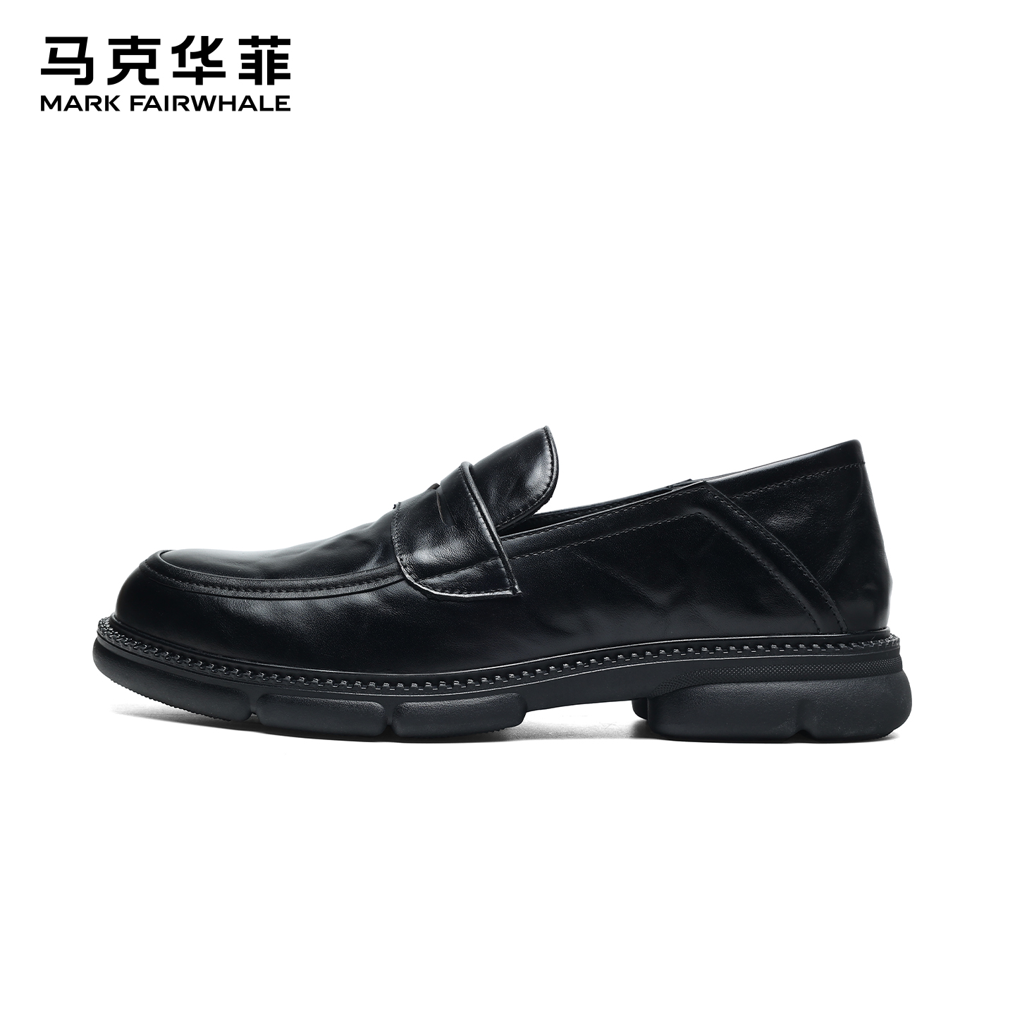 马克华菲男士乐福鞋一脚蹬皮鞋男