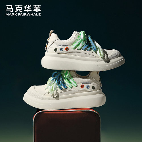 马克华菲男鞋板鞋男款增高面包鞋
