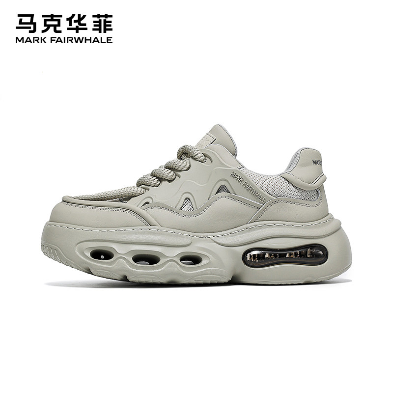 马克华菲男鞋夏季增高老爹潮鞋新款透气运动鞋子男士面包休闲板鞋