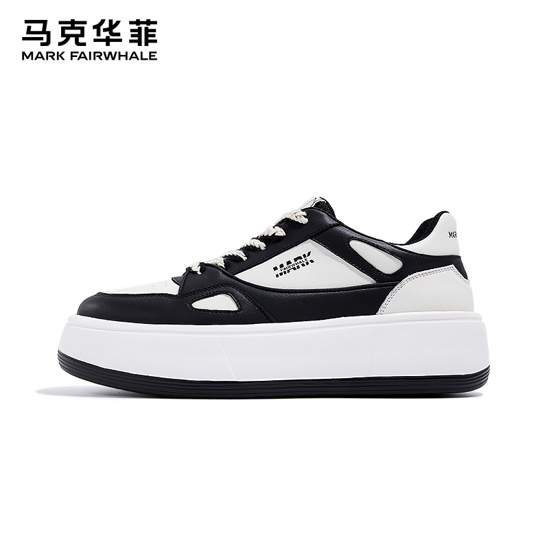 马克华菲增高板鞋休闲小白鞋透气