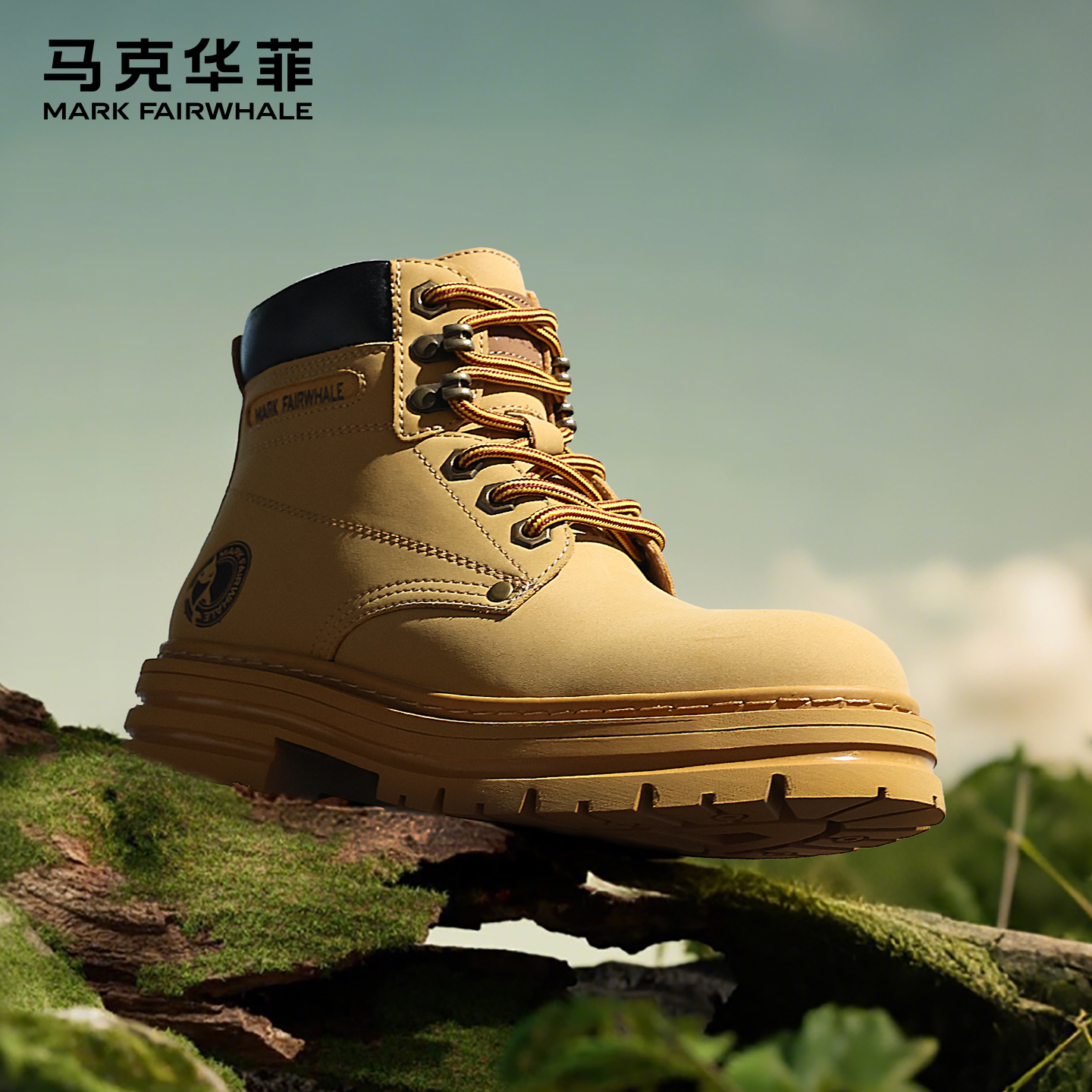 马克华菲百搭情侣大黄靴马丁靴