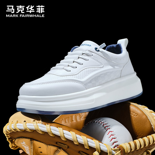 马克华菲透气休闲板鞋小白鞋男鞋