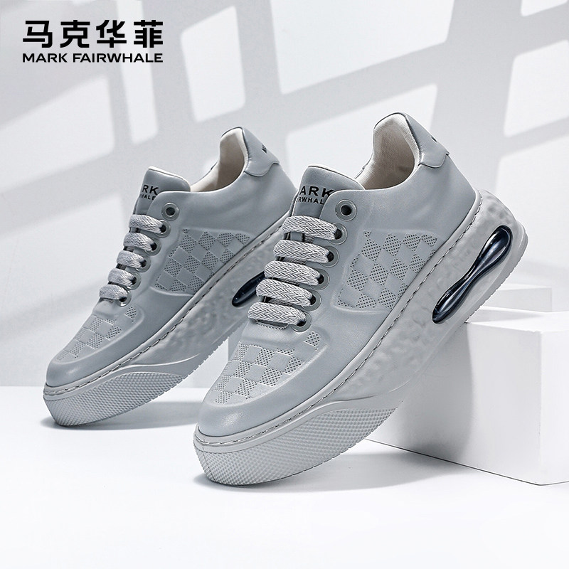 马克华菲男鞋2025新款秋季透气潮鞋增高男士气垫百搭休闲运动板鞋