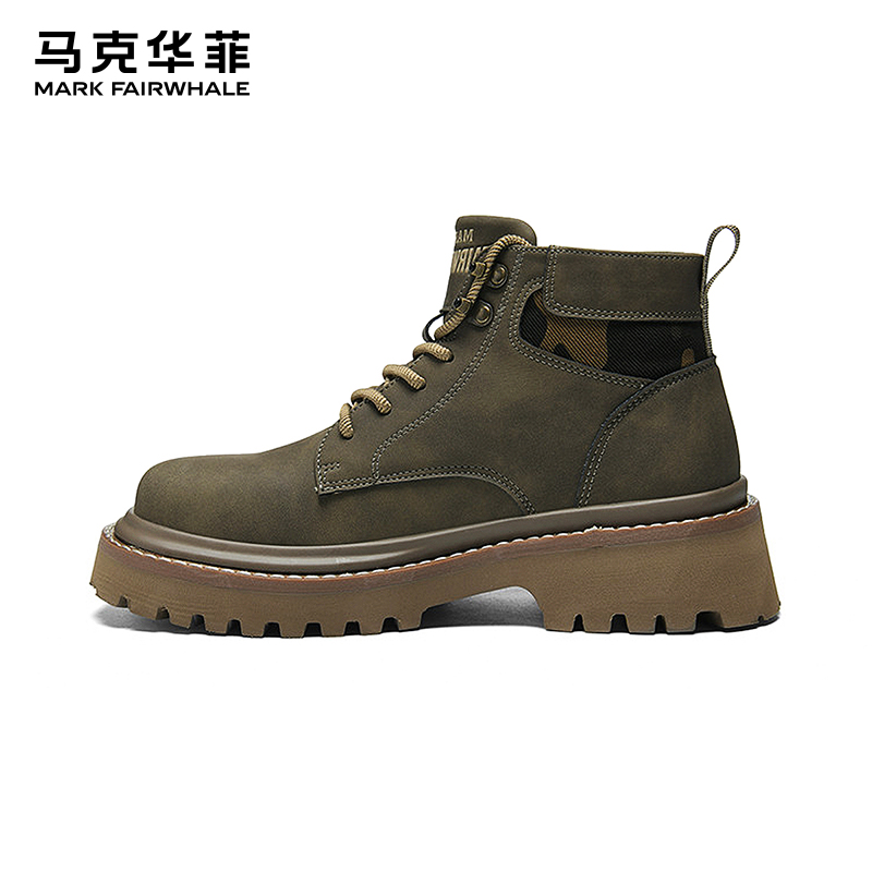 马克华菲马丁靴男工装靴复古靴子