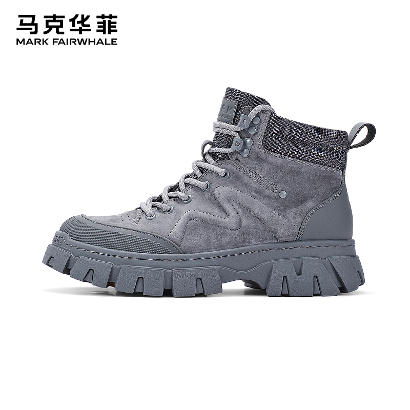 马克华菲休闲美式工装百搭马丁靴