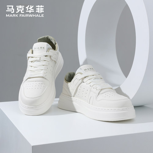 马克华菲休闲低帮板鞋小白鞋男款