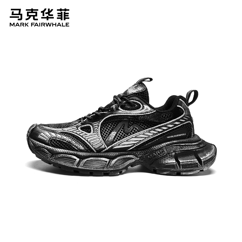 马克华菲厚底老爹鞋网面透气