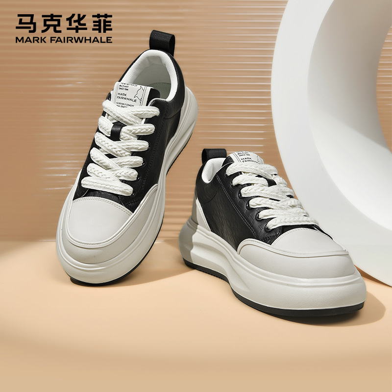 马克华菲增高休闲厚底小白鞋男款