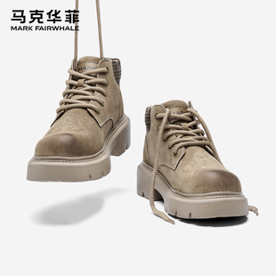 厚底增高复古短靴冬季 2025新款 靴子男靴 风马丁靴男士 马克华菲工装