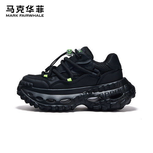 马克华菲老爹鞋春季透气增高男鞋