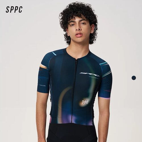 SPEXCEL速湃 夏季印花透气防晒快干短袖骑行服公路自行车男