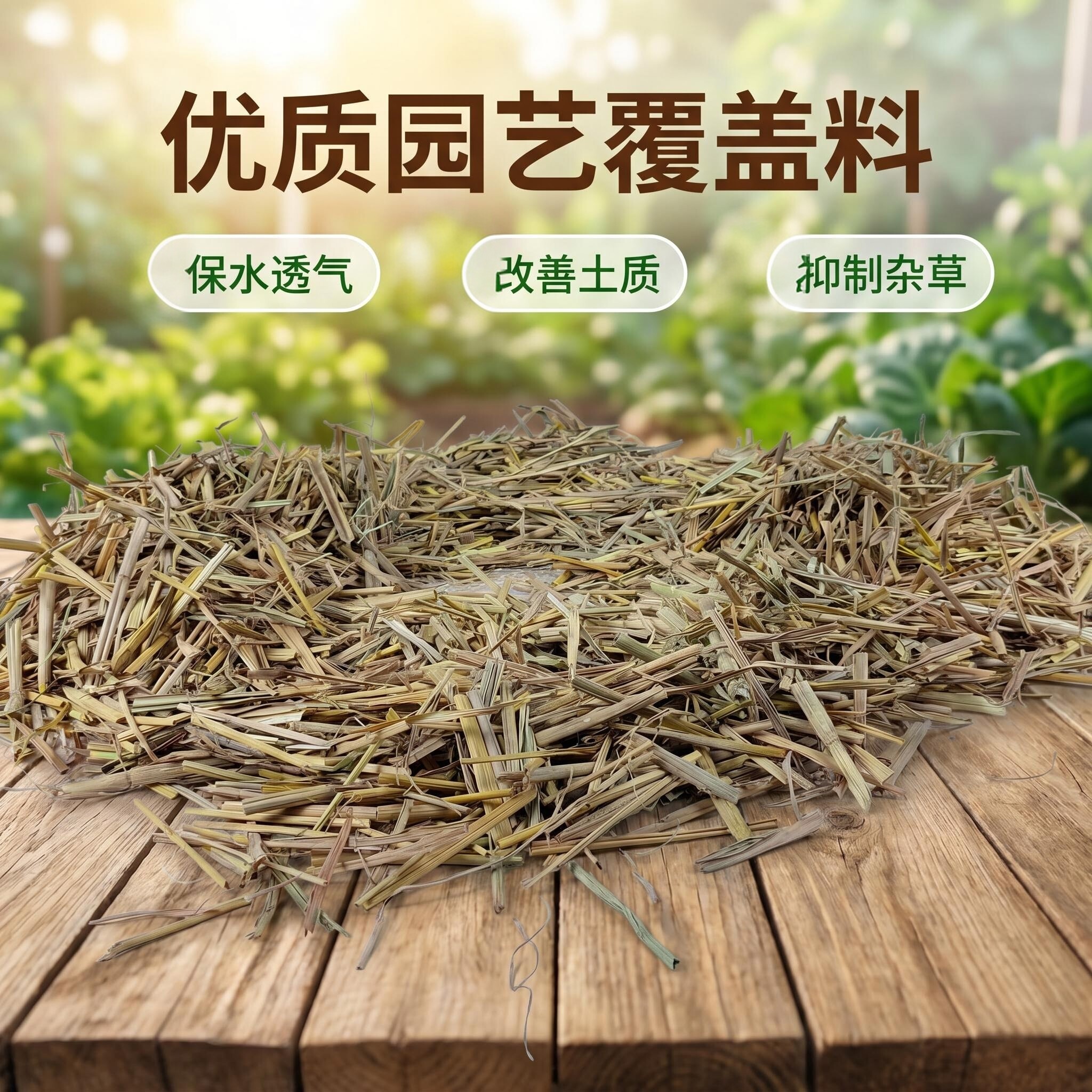 碎大米稻草段铺设花盆育苗盆覆盖